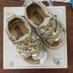 MICHEAL KORS Gold Baby Gladiator Sandals EUC